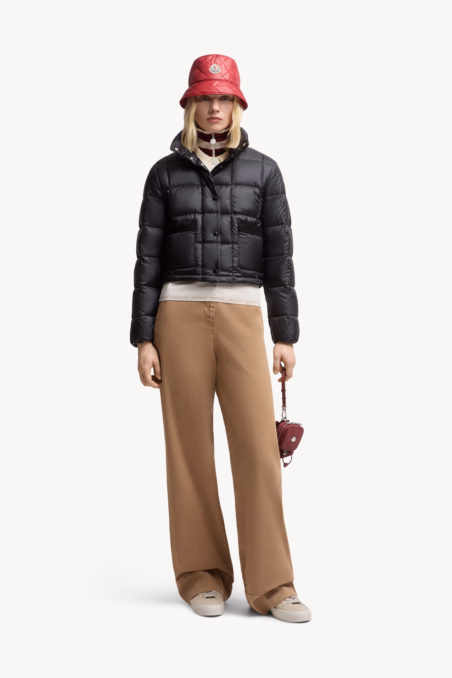 Doudoune courte à bordure tressée Jarcieu Femmes Noir Moncler 0